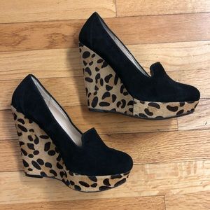 Chinese Laundry calf hair wedges